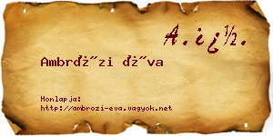 Ambrózi Éva névjegykártya