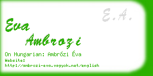 eva ambrozi business card